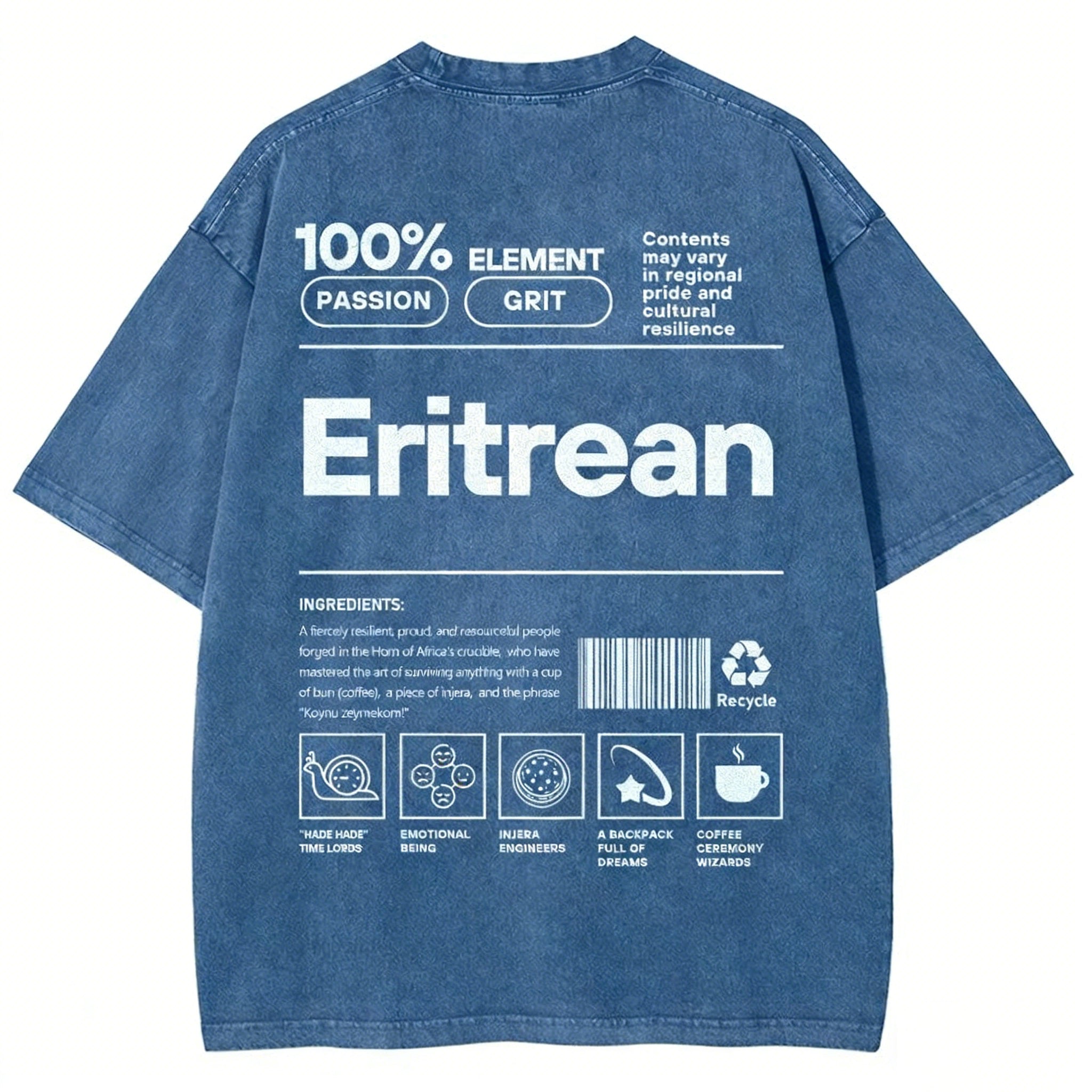 Eritrean Unisex Fit Washed T-shirt