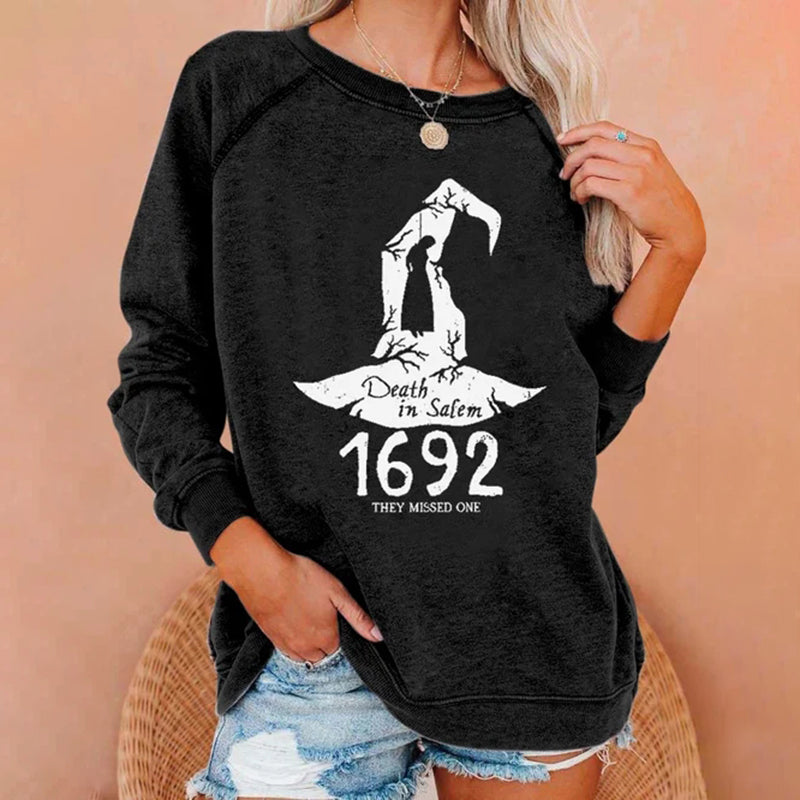 1692 They Missed One Salem Witch Print Casual Sweatshirt