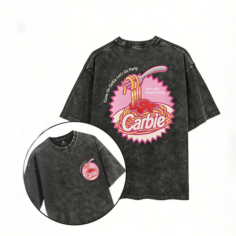 Carbie I Love Carbs Bread Pasta Pizza Printed Gym Shirt