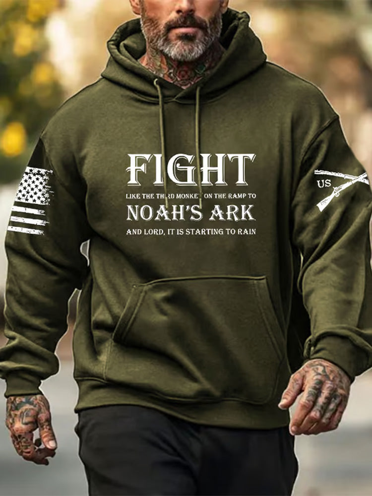 Men's Fight Noah's Ark Casual Print Hoodie