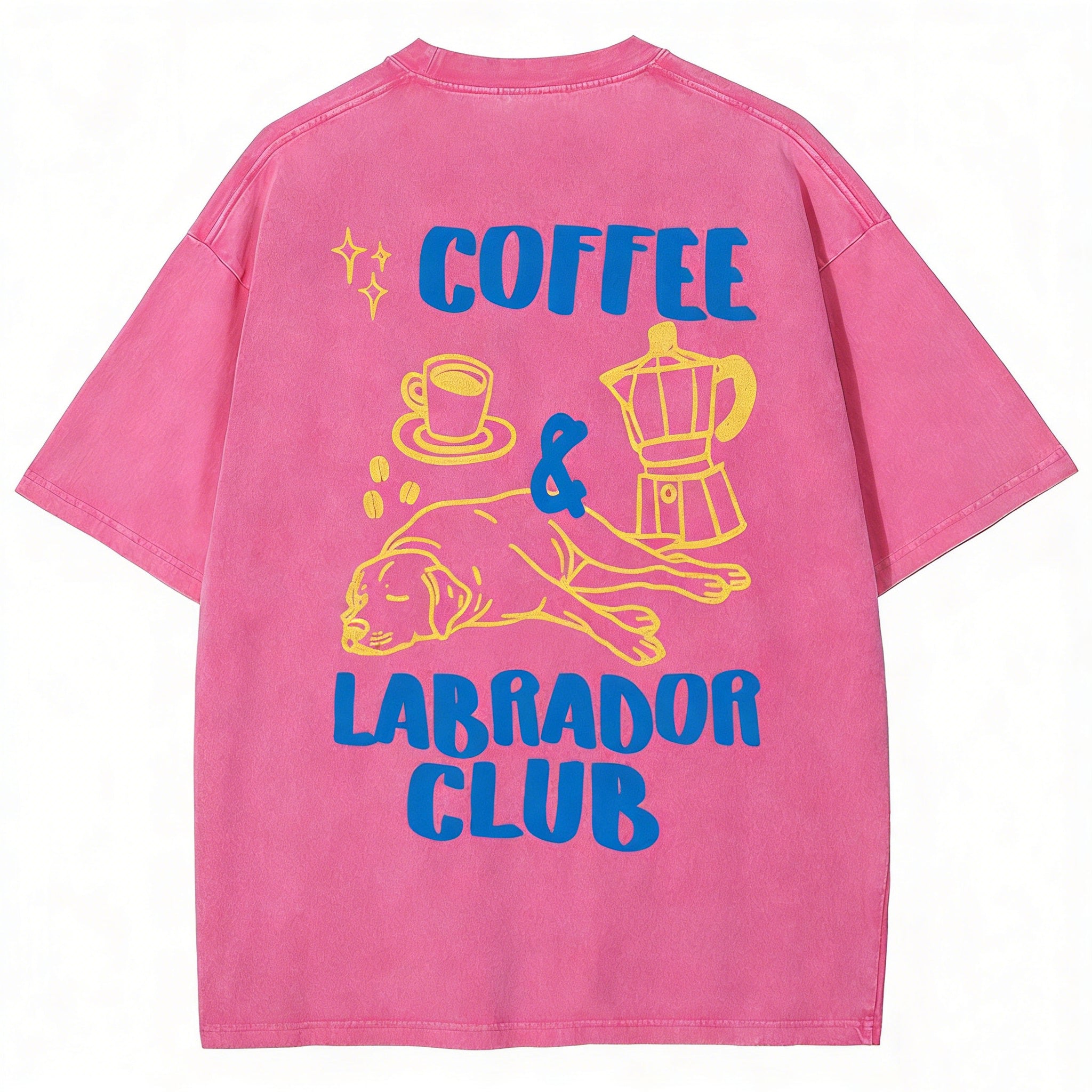 Coffee Labrador Club Unisex Fit Washed T-shirt