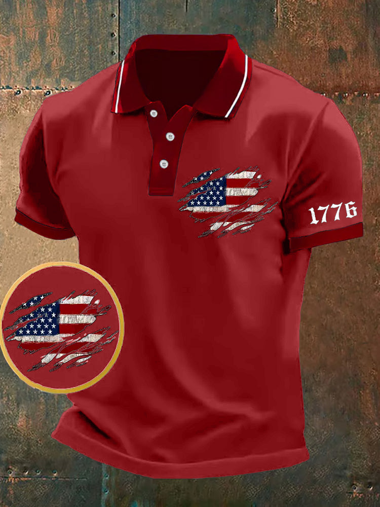 Men's We The People Fourth Of July America 1776 Patriotic Polo Shirt
