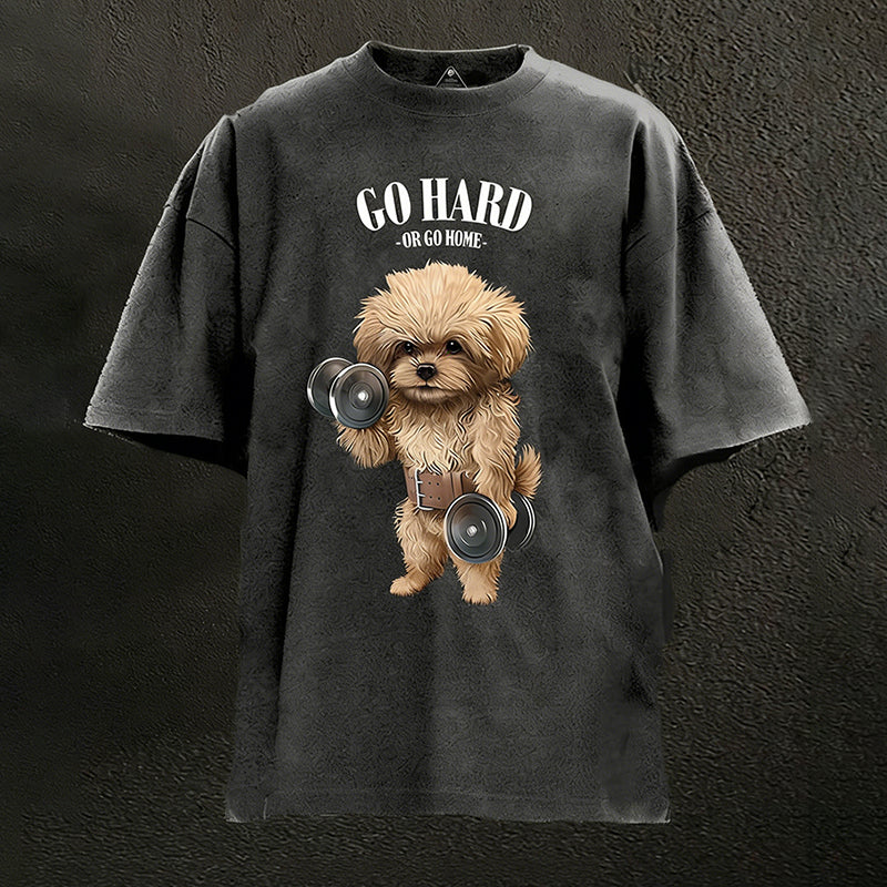 Go Hard Or Go Home Washed Gym Shirt