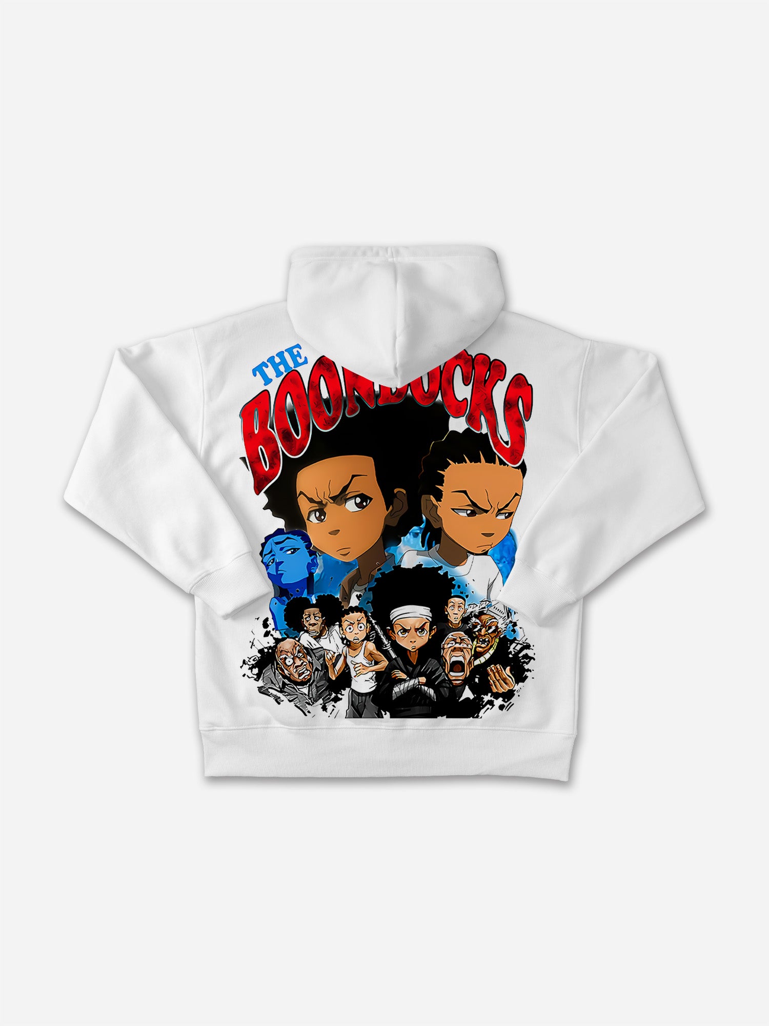 The Boondocks Themed Print Graphic Oversized Zip Up Hoodie