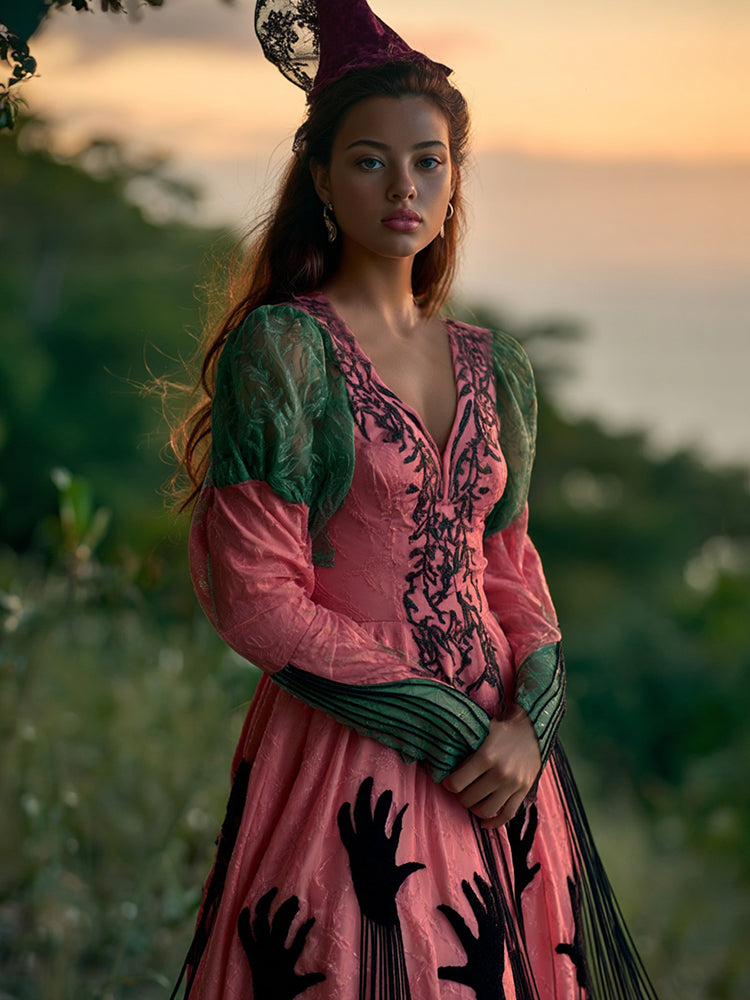 Women's Halloween Devil's Hand Art Maxi Dress