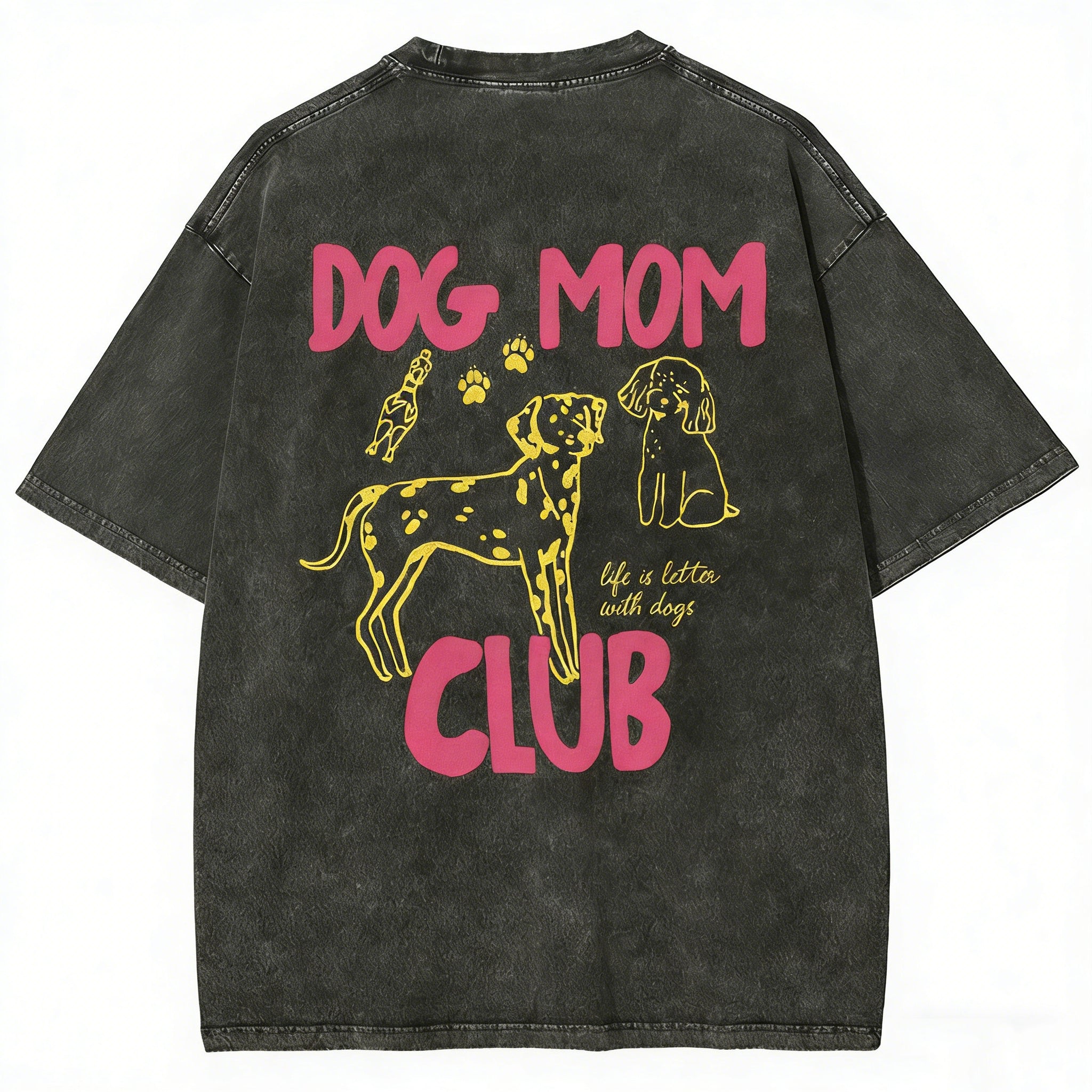 Dog Mom Club Unisex Fit Washed T-shirt
