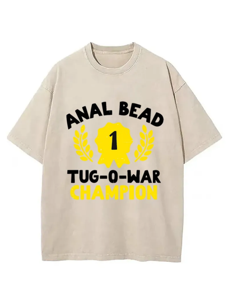 Bead Tug O War Champion Funny Washed T-shirt