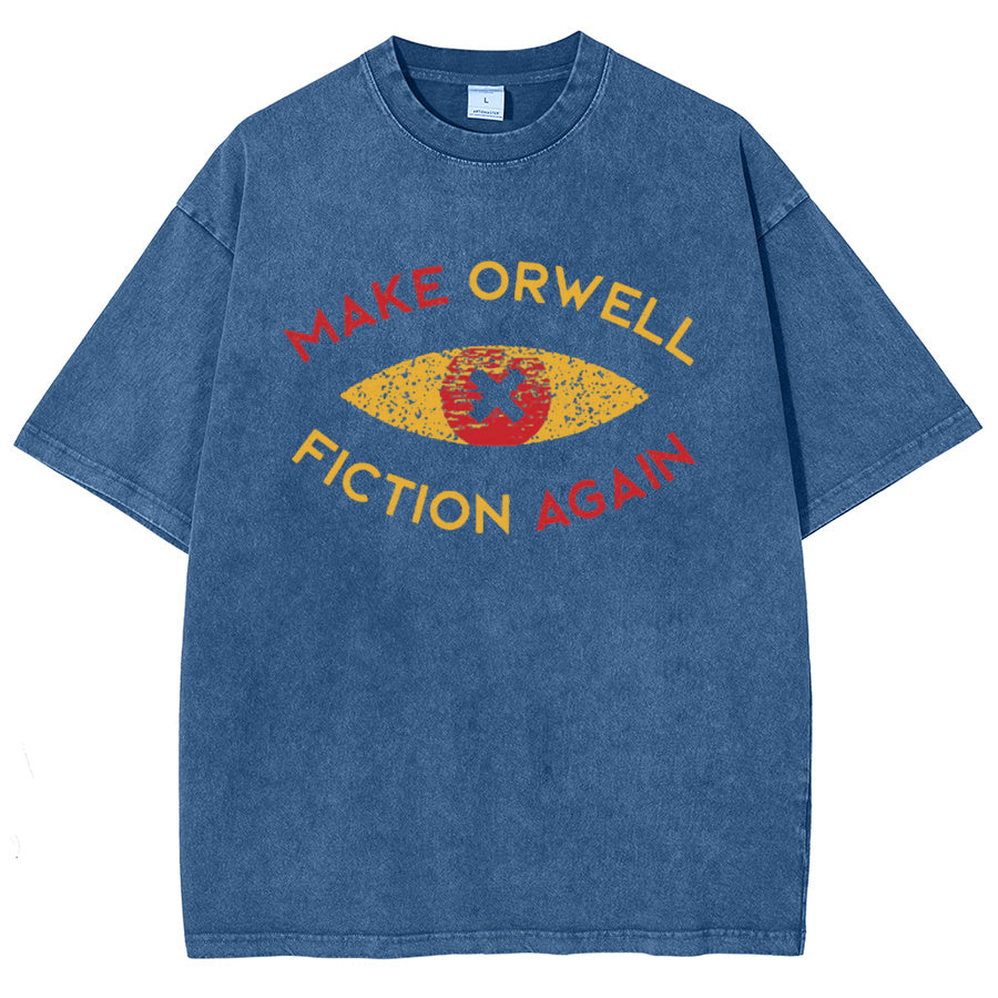Make Orwell Fiction Again Vintage Distressed T-shirt