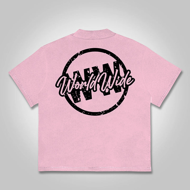 Retro Flame Floral Pattern Loose T-shirt