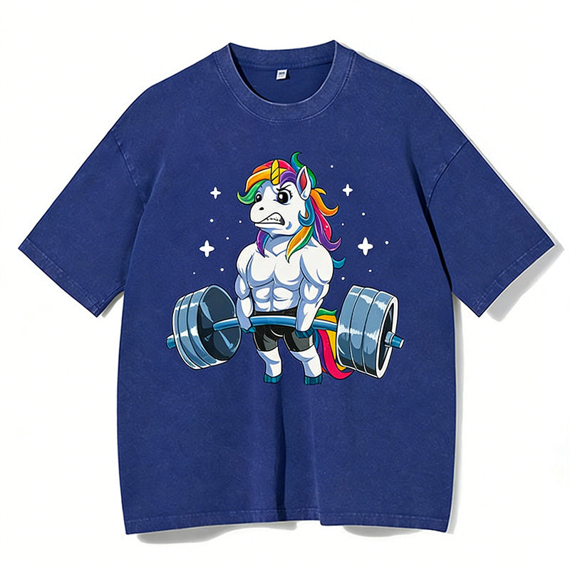 Weightlifting Unicorn Washed Gym Shirt