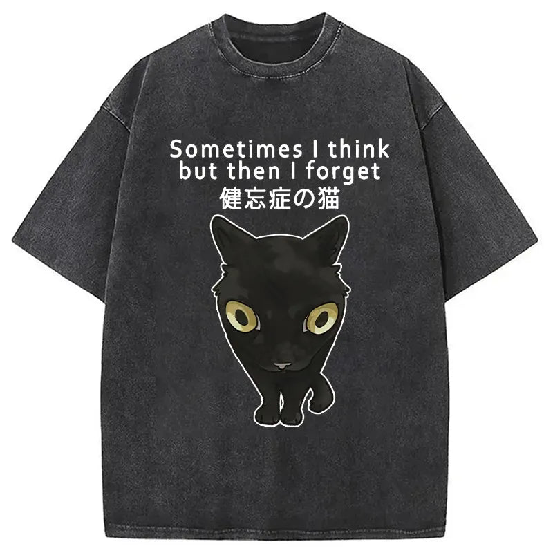 Amnesiac Cat Washed T-shirt