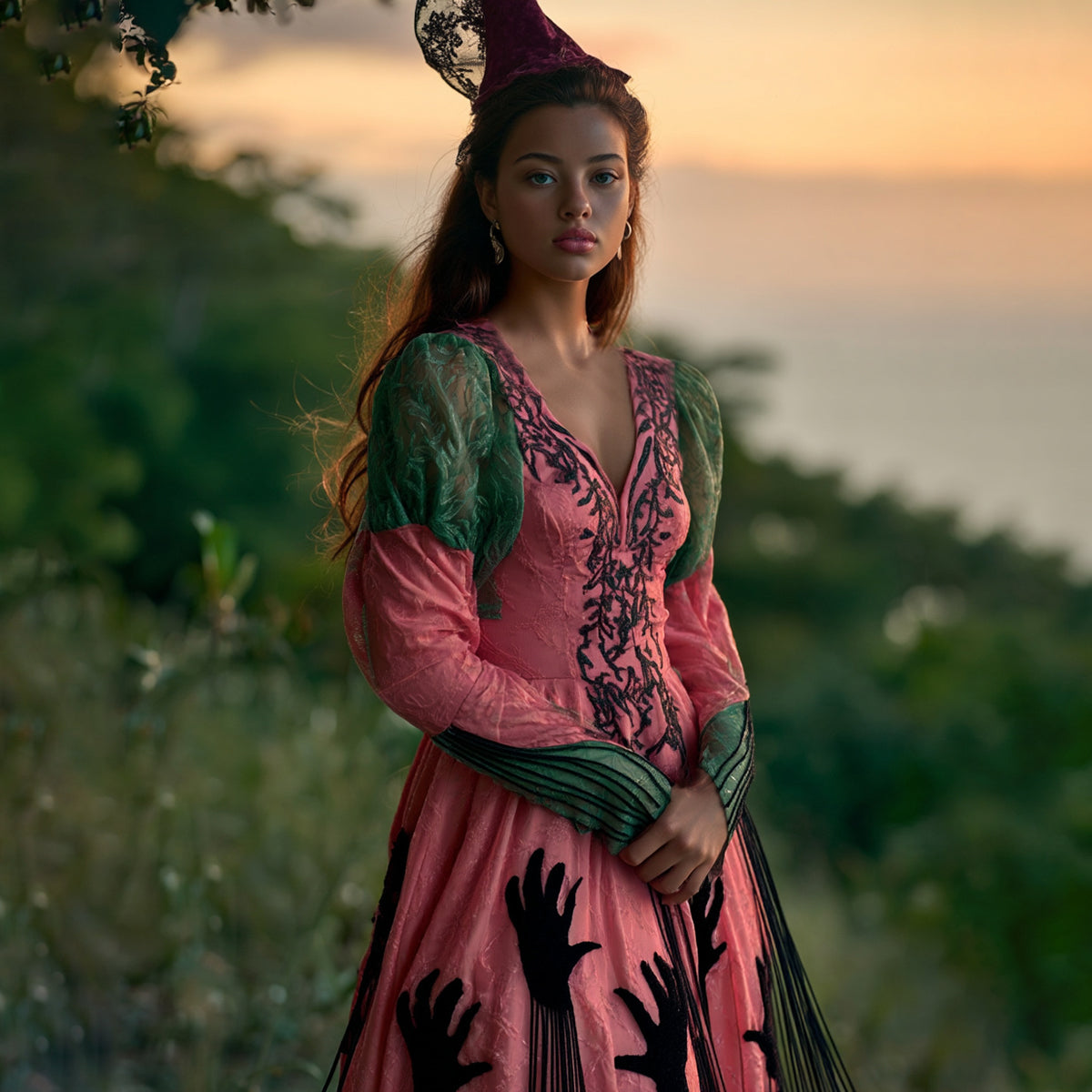 Women's Halloween Devil's Hand Art Maxi Dress