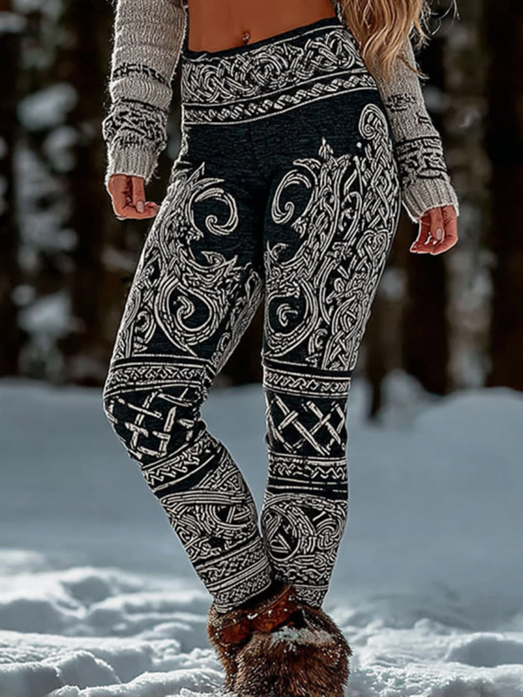 Women's Viking Celtic Knot Pattern Cozy Leggings