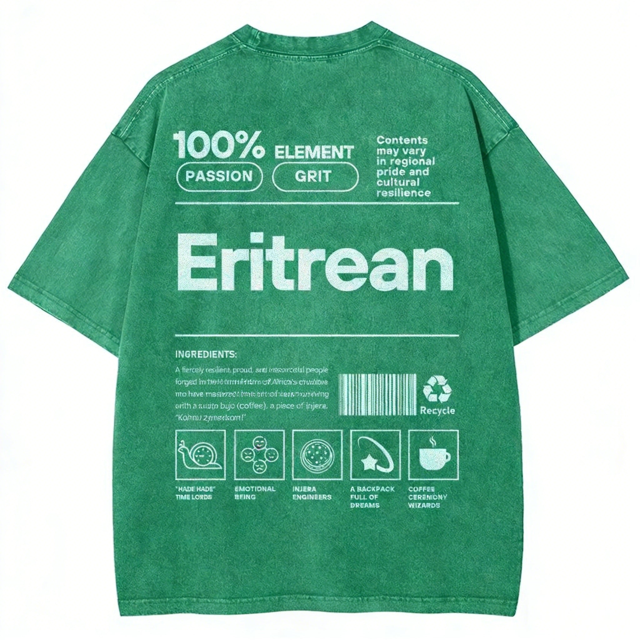 Eritrean Unisex Fit Washed T-shirt