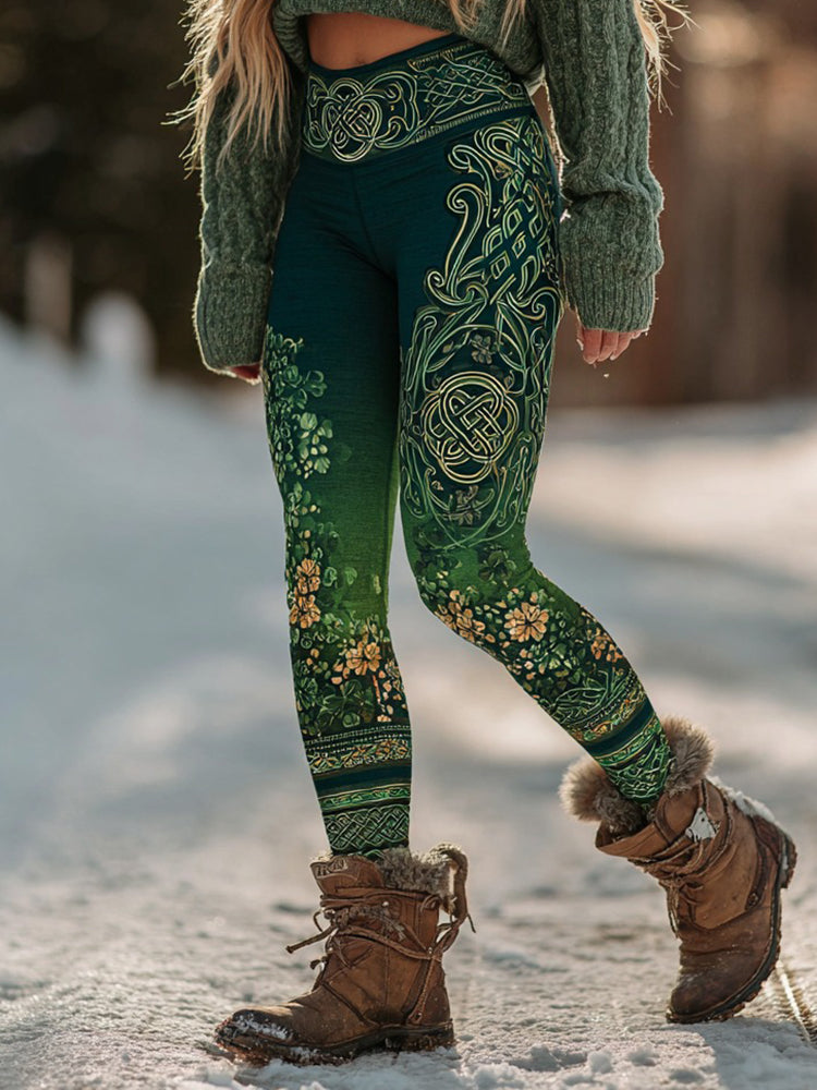 Women's St. Patrick's Day Clover Casual Leggings