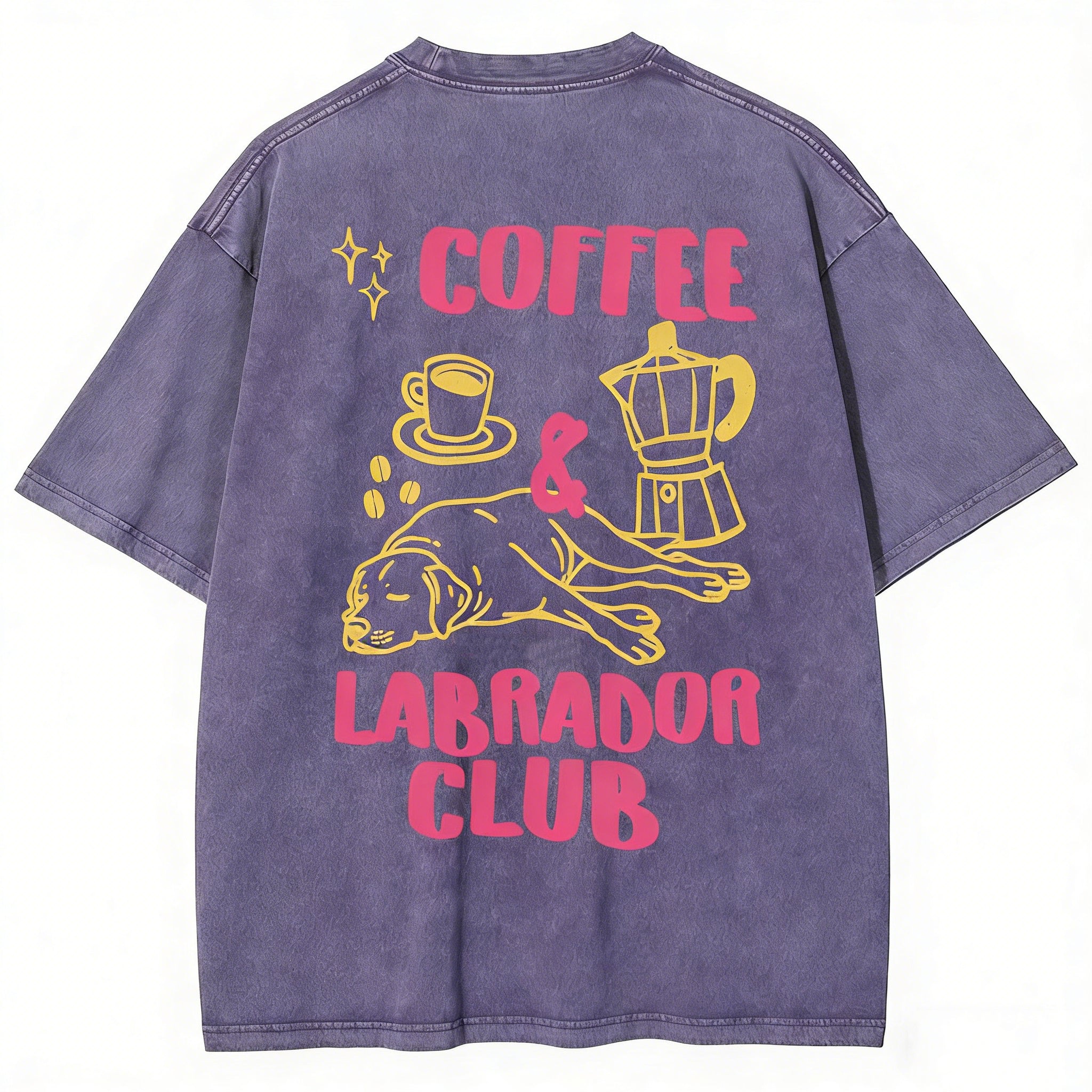 Coffee Labrador Club Unisex Fit Washed T-shirt