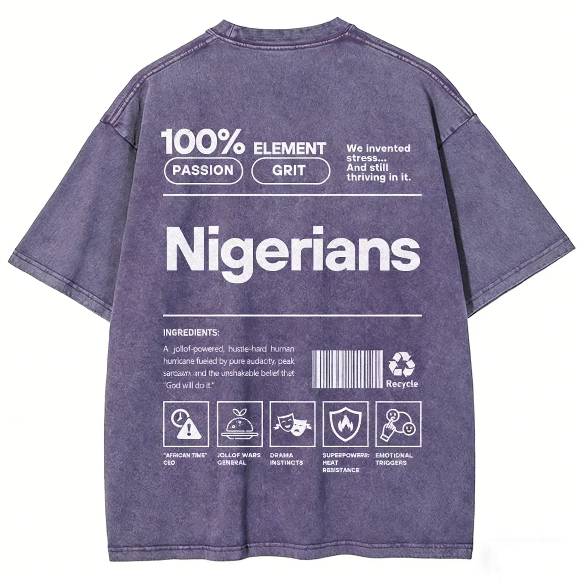Nigerians Unisex Fit Washed T-shirt