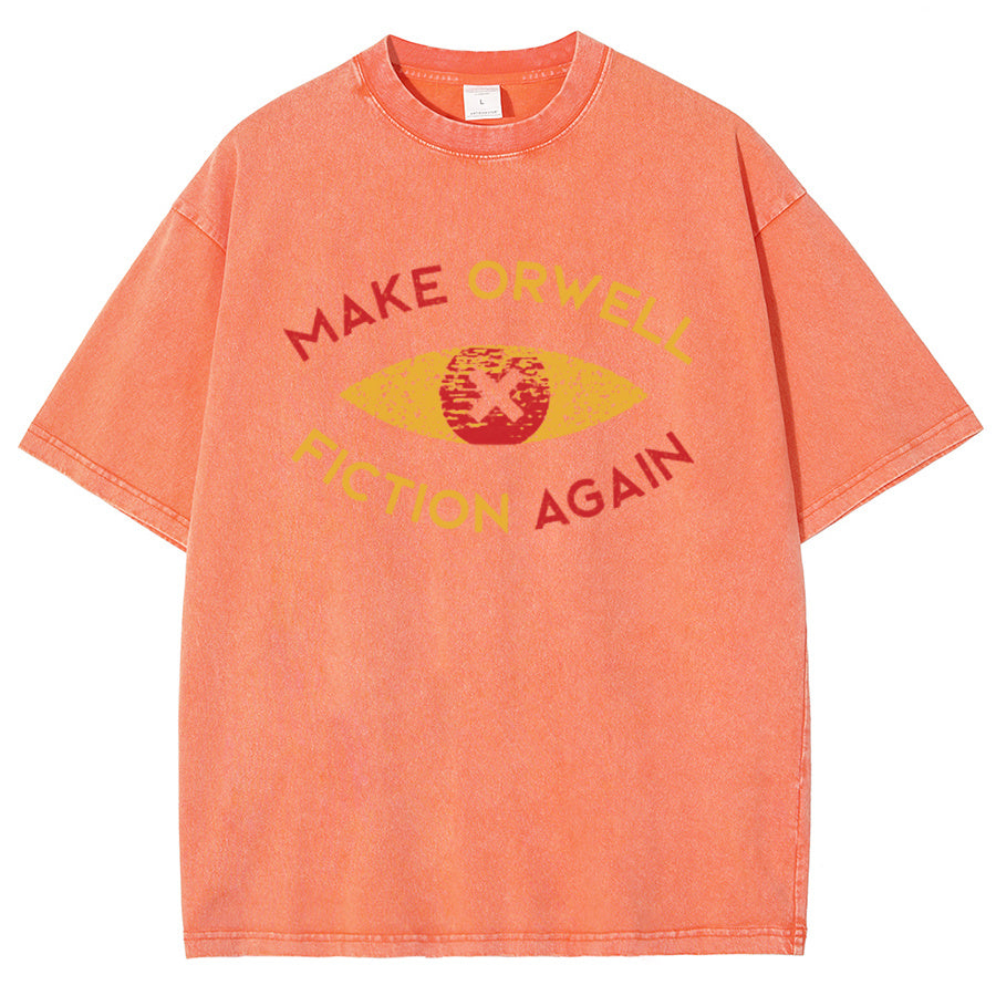 Make Orwell Fiction Again Vintage Distressed T-shirt