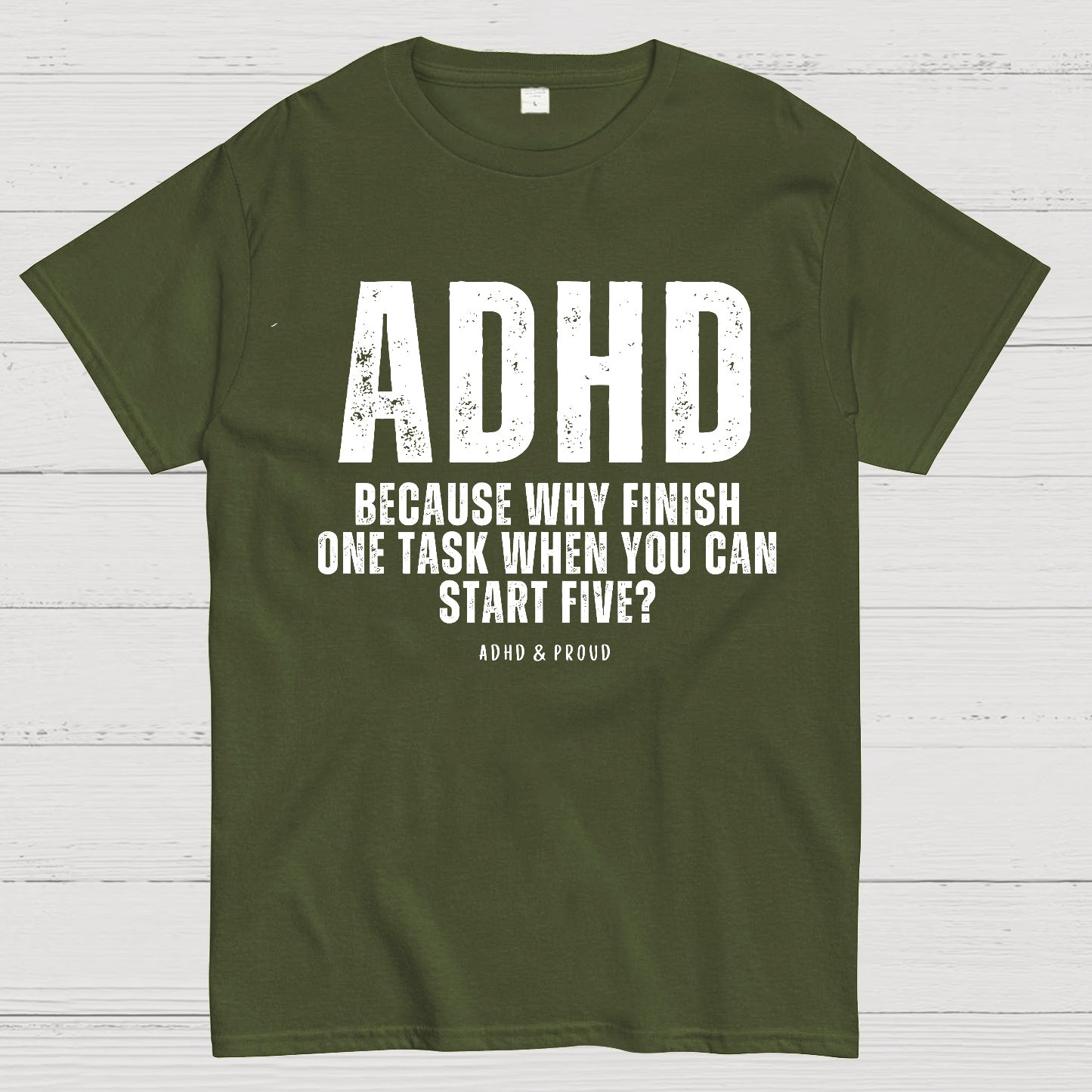 Adhd Slogan Printed T-shirt