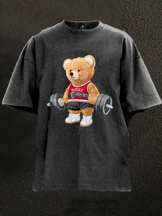 Exercise Bear Washed Gym Shirt
