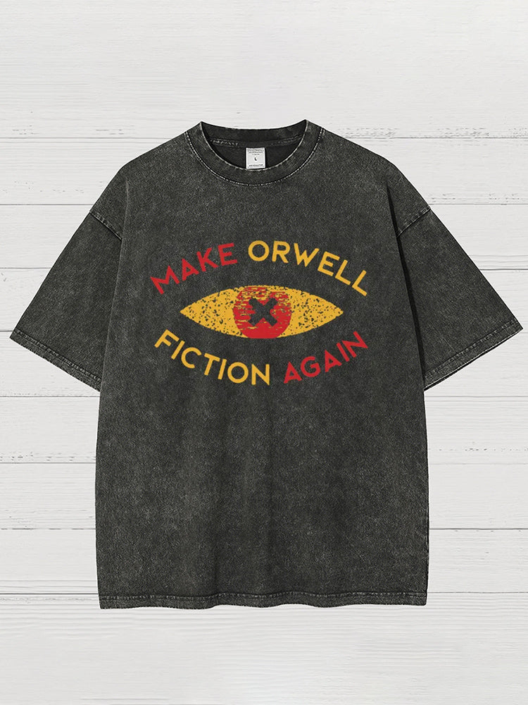 Make Orwell Fiction Again Vintage Distressed T-shirt