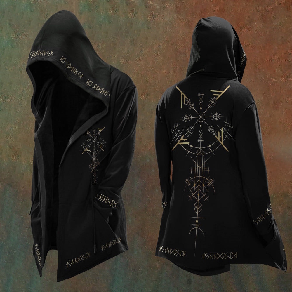 Men'S Vintage Viking Totem Art Hooded Jacket