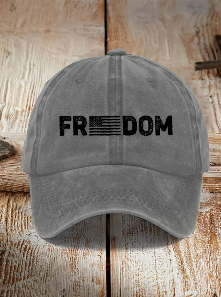 Unisex Freedom American Flag Print Baseball Cap