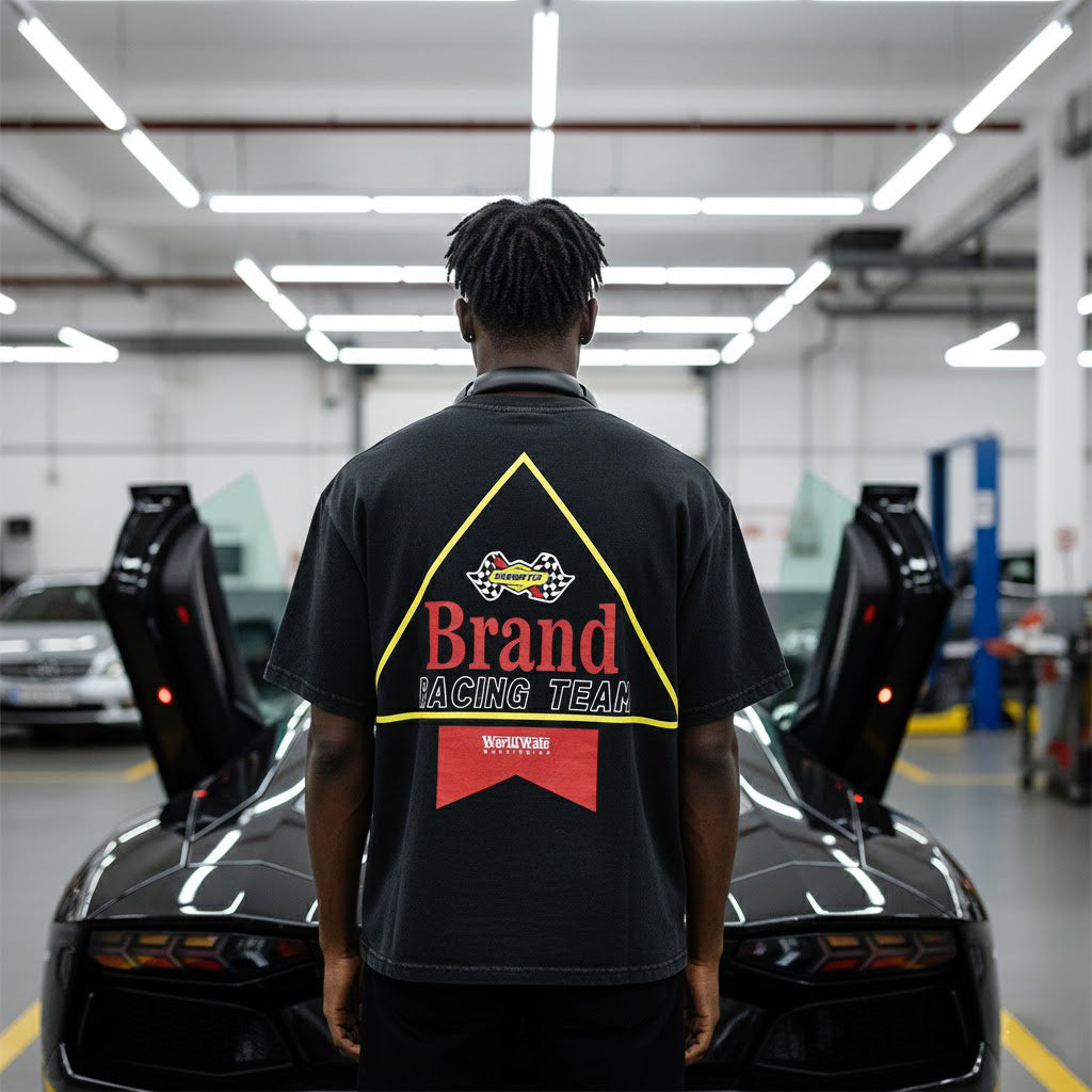 Racing-themed Loose-fitting T-shirt