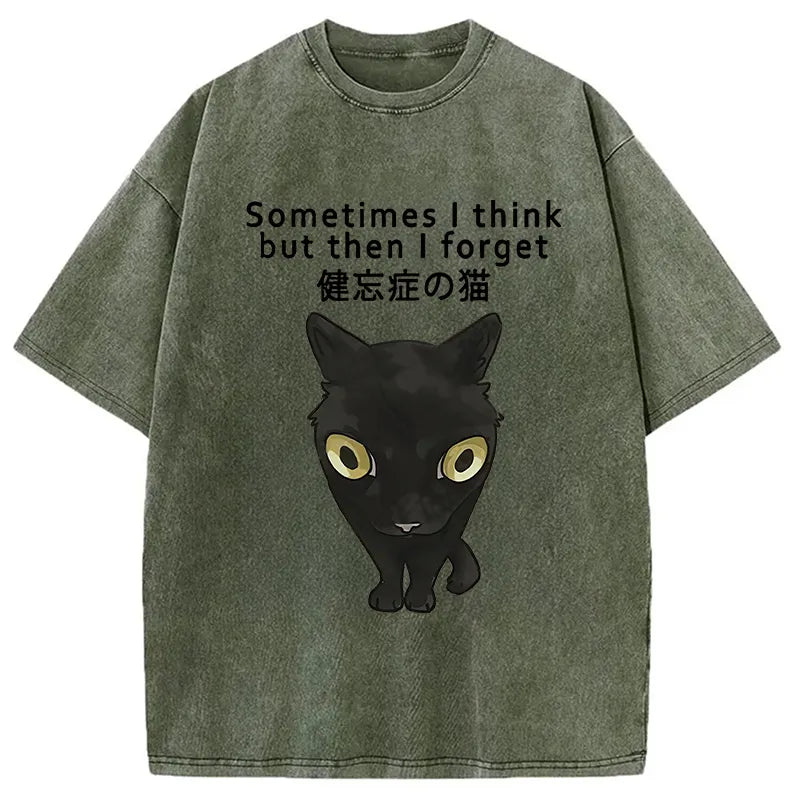 Amnesiac Cat Washed T-shirt