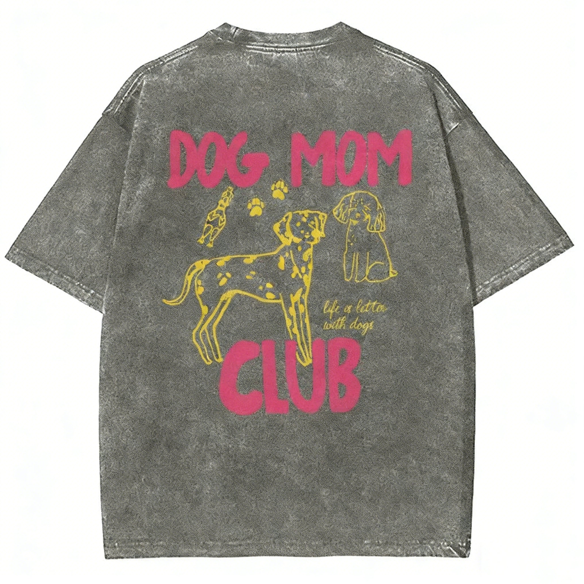 Dog Mom Club Unisex Fit Washed T-shirt