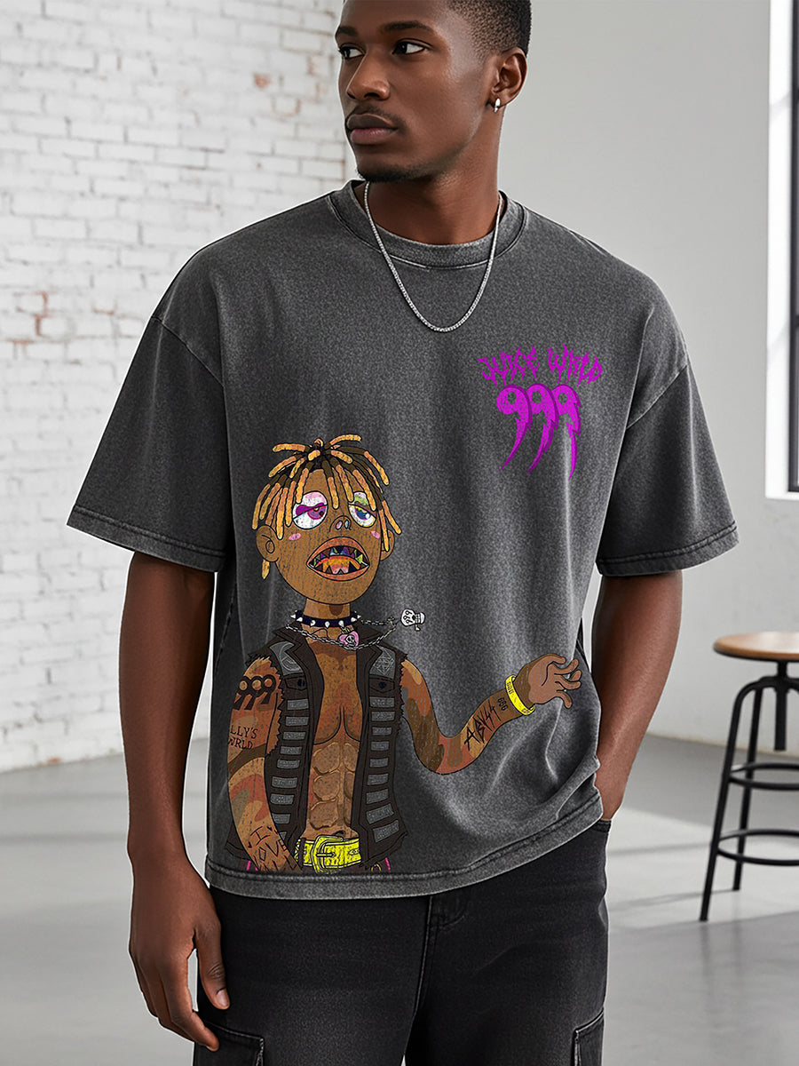 Vintage Juice Wrld Graphic Acid Washed T-shirt