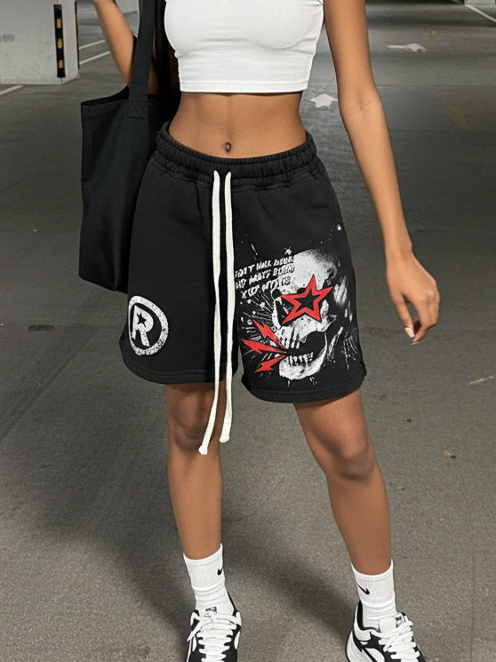 Street Star Skull Stars Vintage Graphic Casual Fashion Shorts