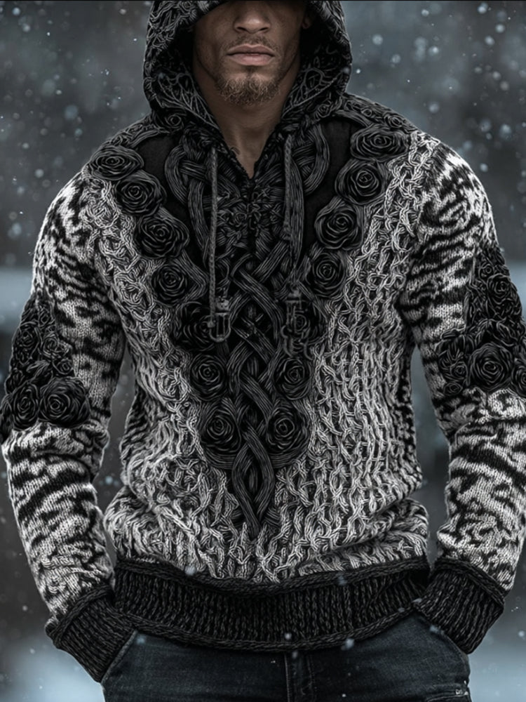 Men's Dark Rose Vintage Hooded Sweatshirt