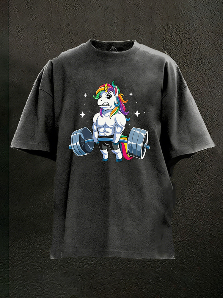 Weightlifting Unicorn Washed Gym Shirt
