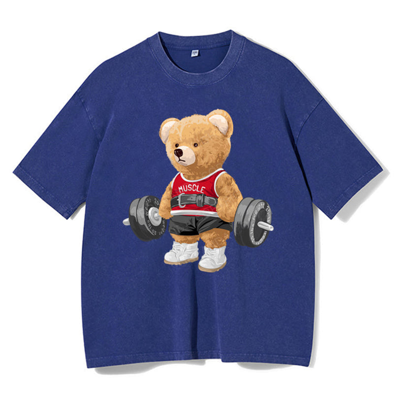 Exercise Bear Washed Gym Shirt