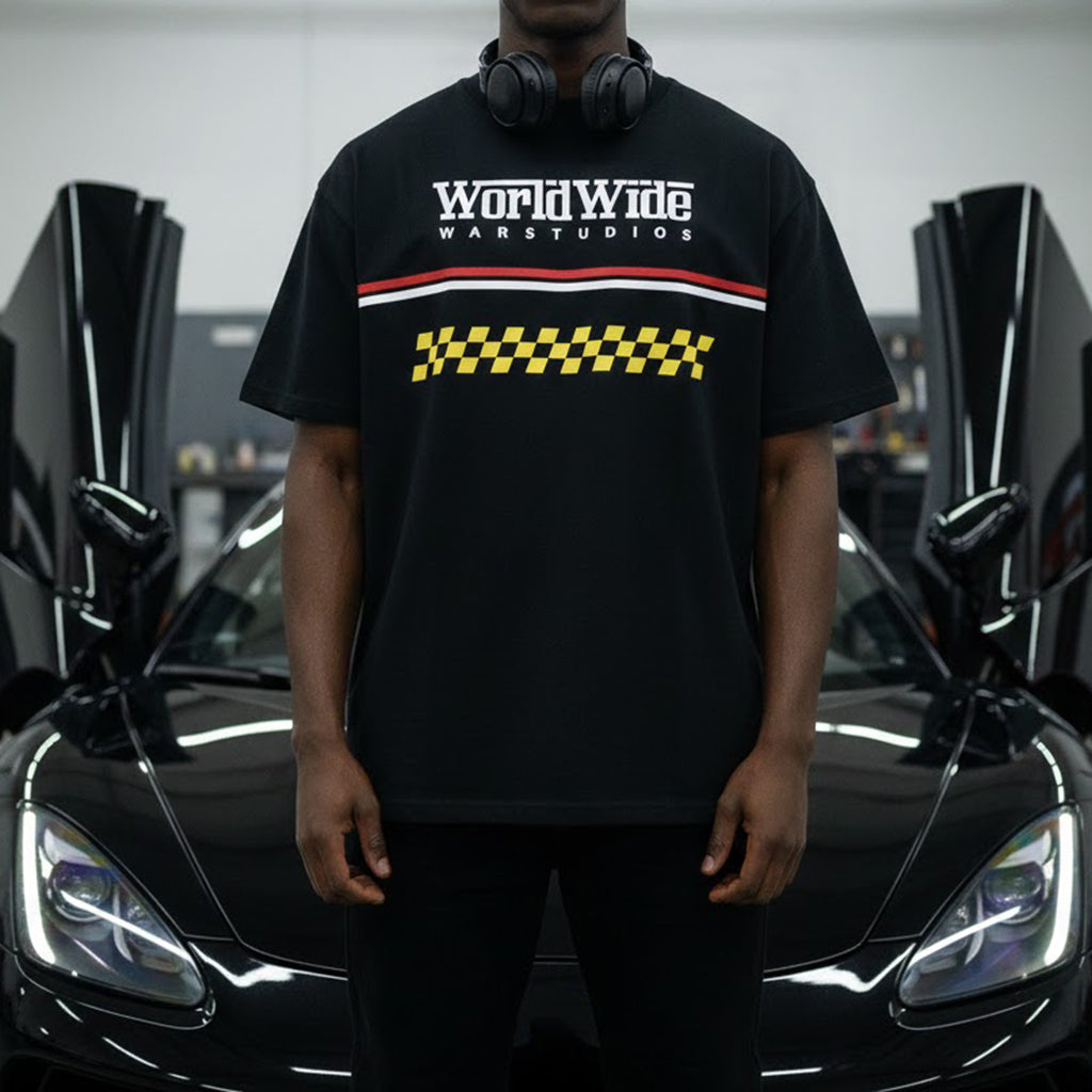 Racing-themed Loose-fitting T-shirt