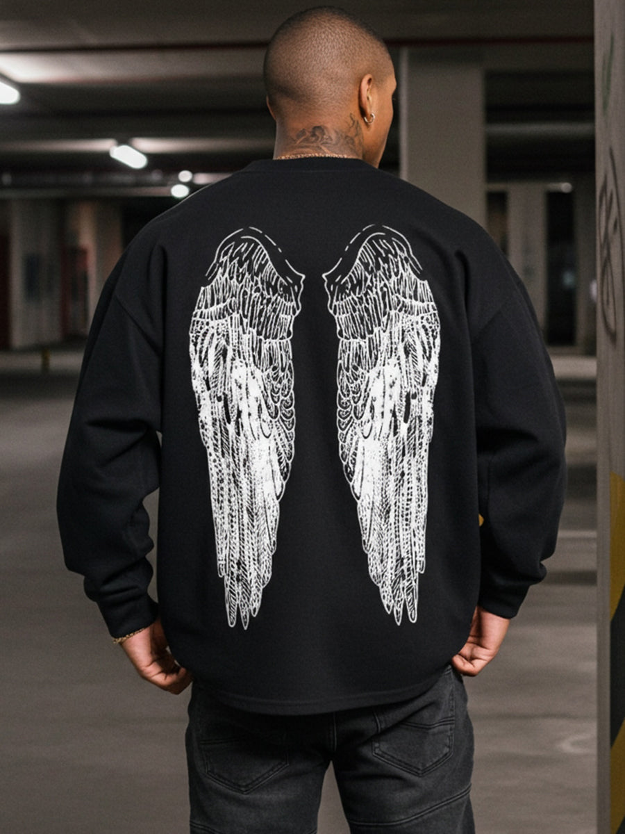 Y2k Angel Wings Gothic Dark Vintage Graphic Long Sleeved T-shirt