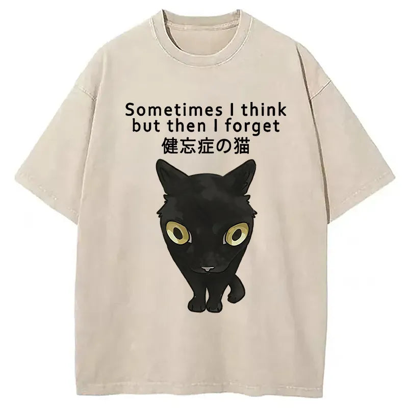 Amnesiac Cat Washed T-shirt