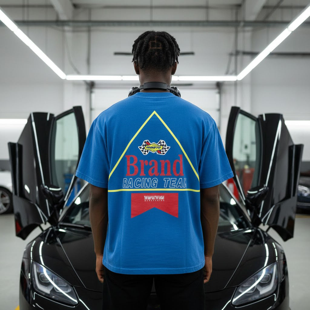 Racing-themed Loose-fitting T-shirt