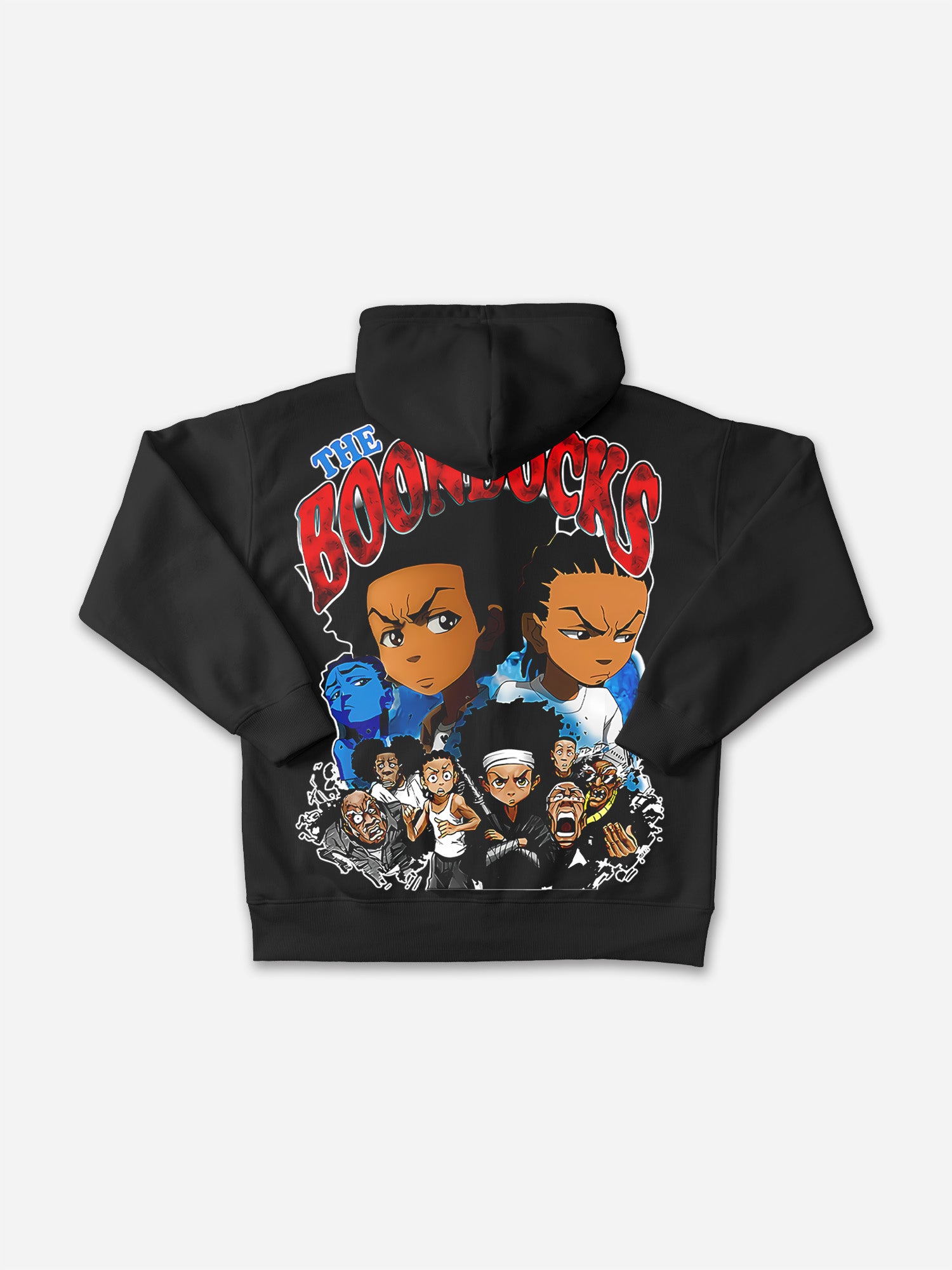 The Boondocks Themed Print Graphic Oversized Zip Up Hoodie