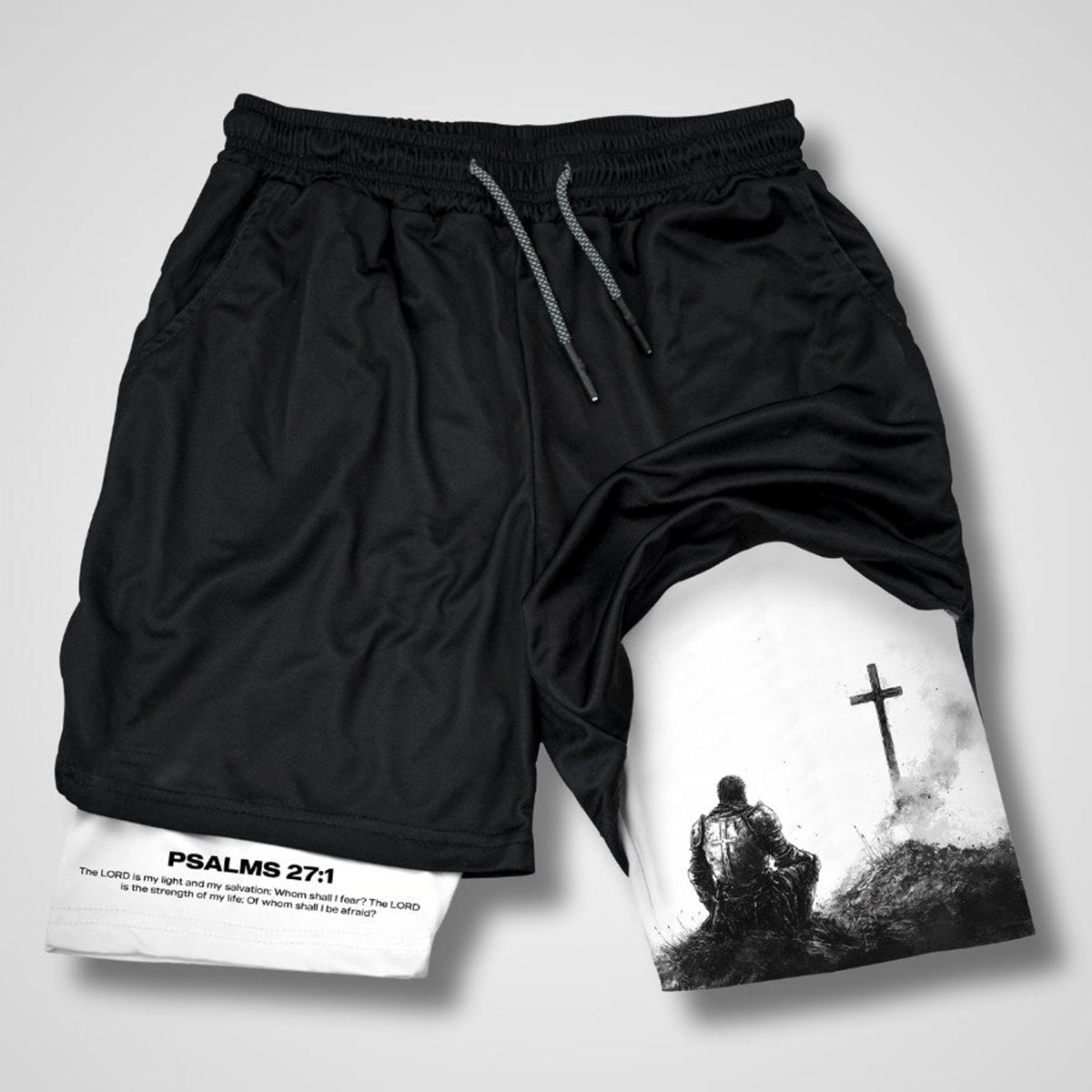 Psalms 27:1 Soldier's Faith Performance Shorts