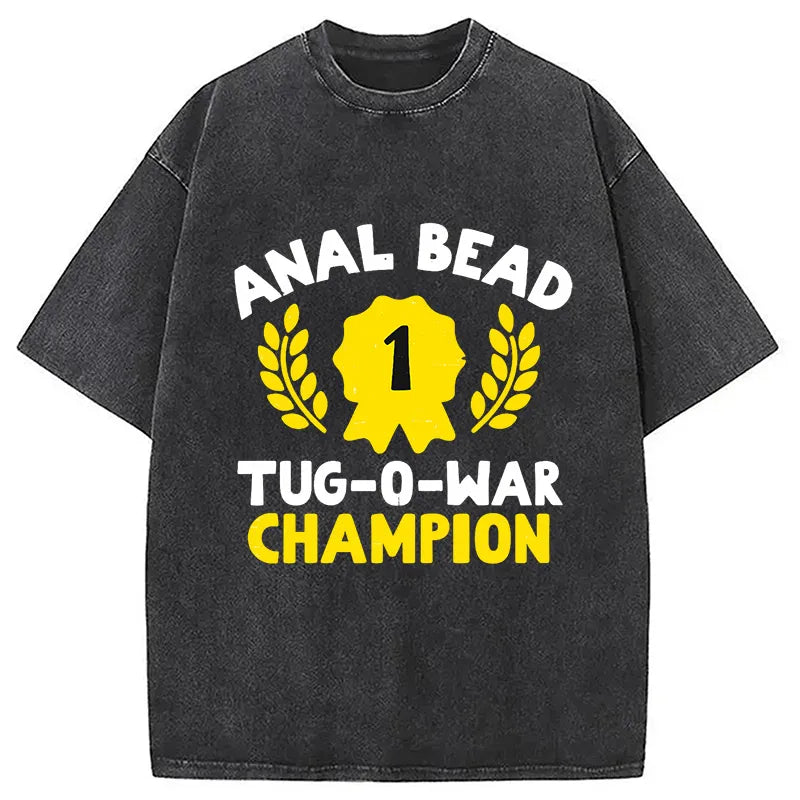 Bead Tug O War Champion Funny Washed T-shirt