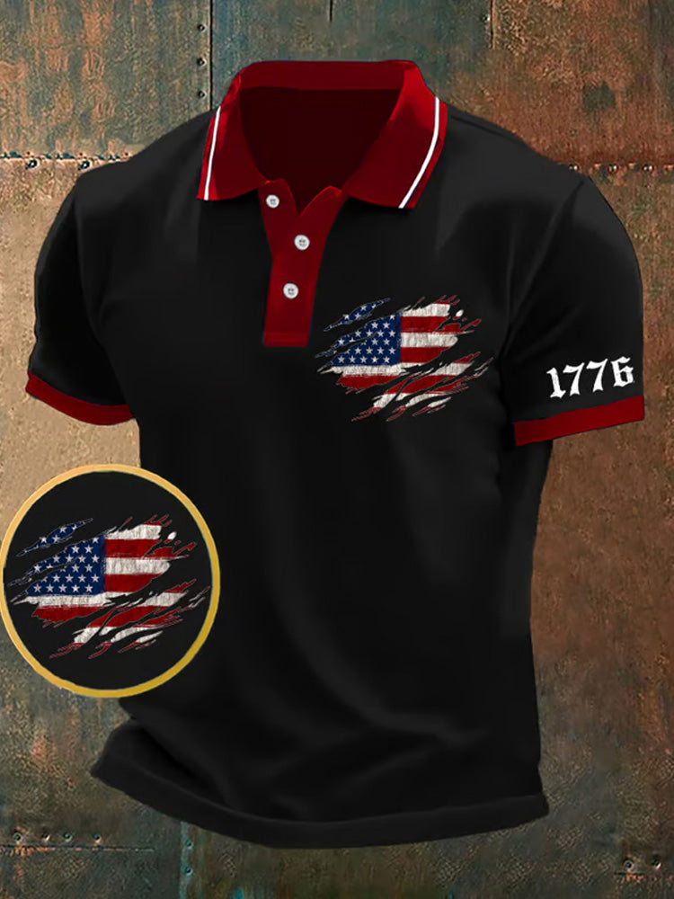 Men's We The People Fourth Of July America 1776 Patriotic Polo Shirt