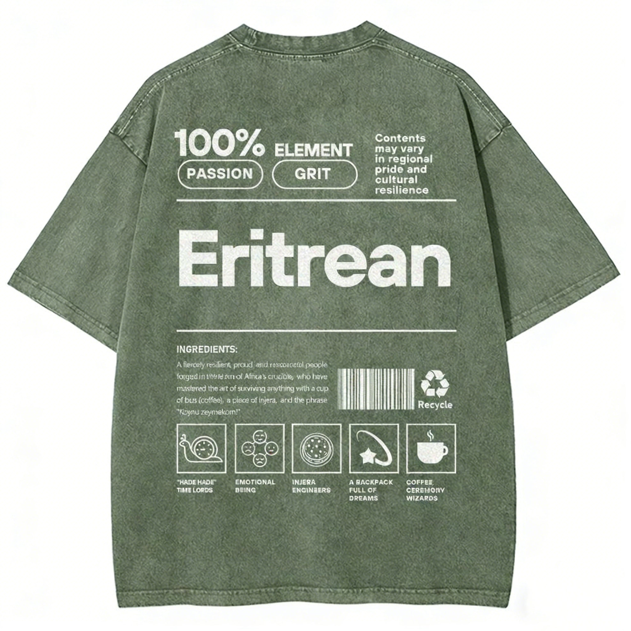 Eritrean Unisex Fit Washed T-shirt
