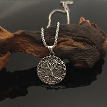 Vintage Viking Rune Tree Of Life Pendant Necklace