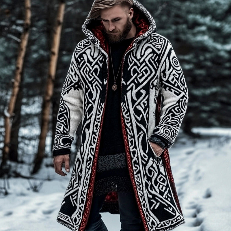 Viking Warrior Totem Men's Hooded Jacket