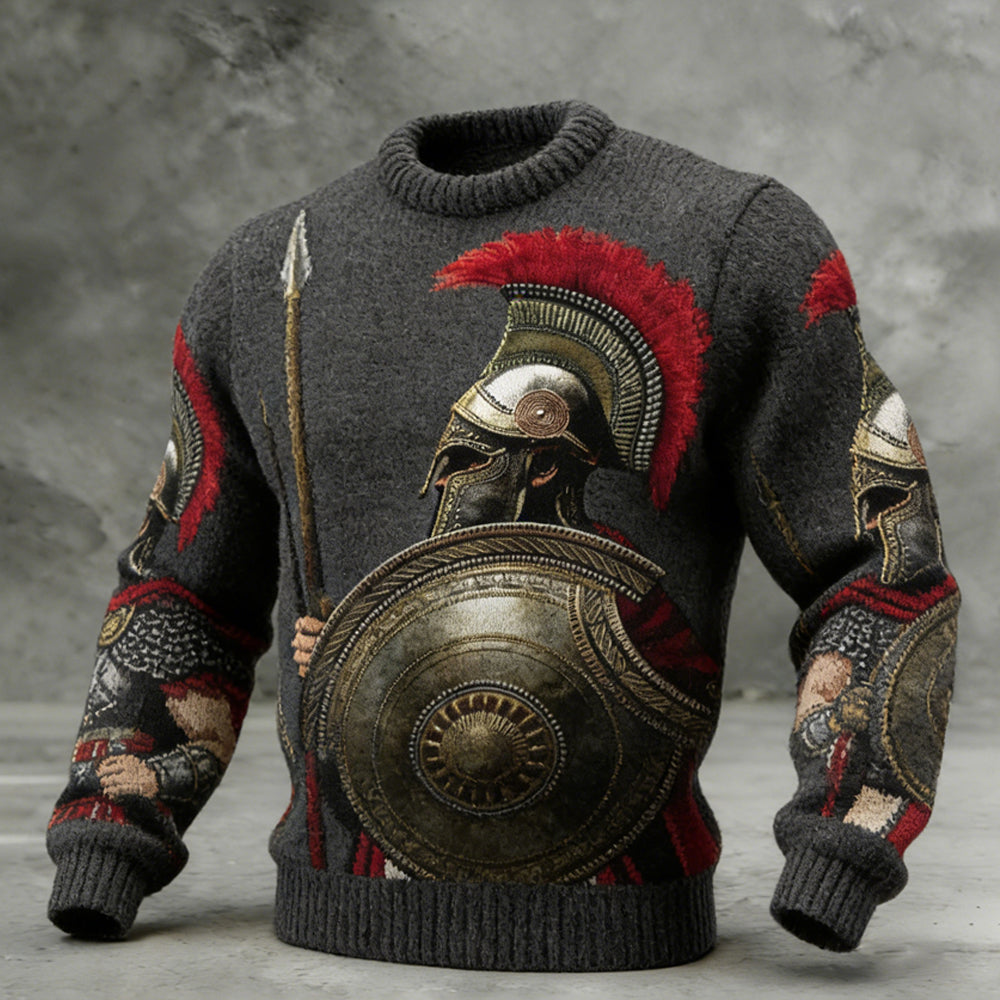 Ancient Roman Soldier Art Men's Crew Neck Knit Sweater
