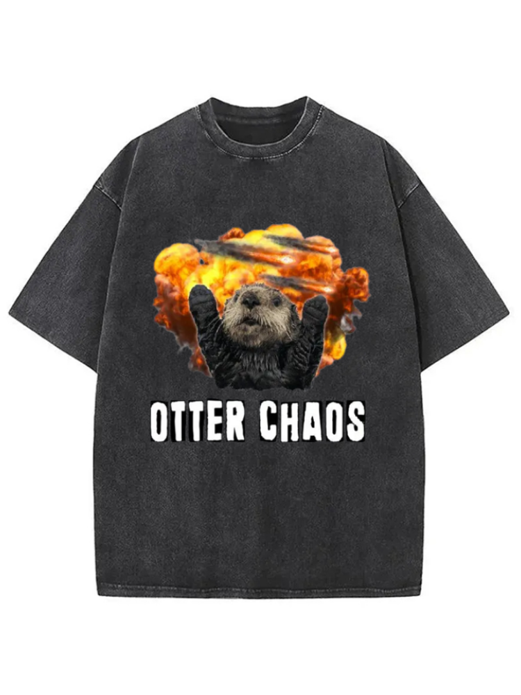 Otter Chaos Washed T-shirt