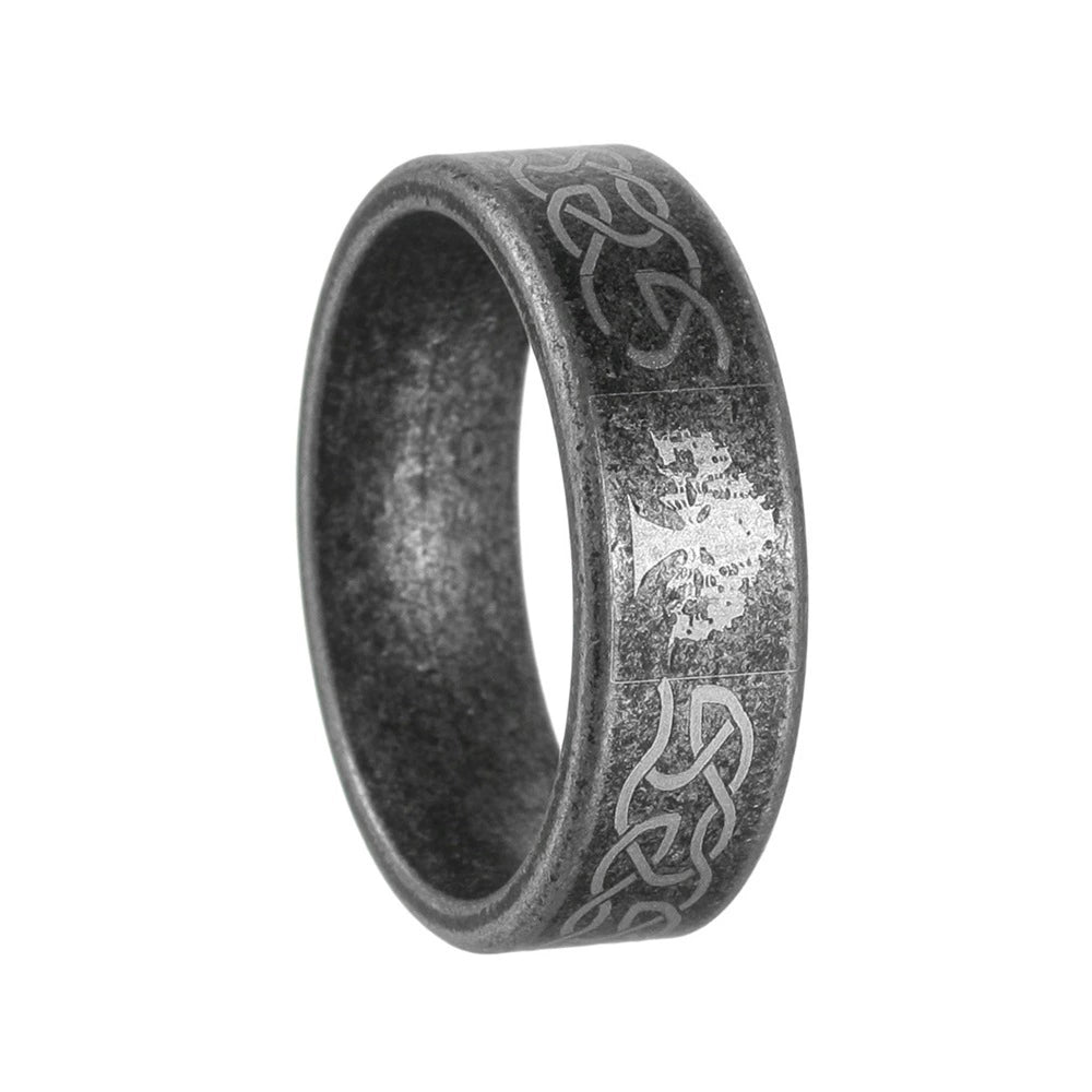 Tree Of Life Pattern Vintage Distressed Silver Ring