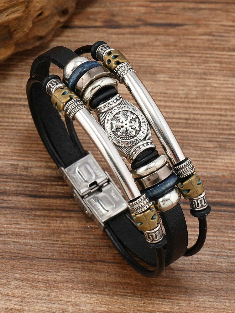 Vintage Viking Style Leather Bracelet